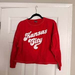 Kansas City Script Red Crewneck Sweatshirt